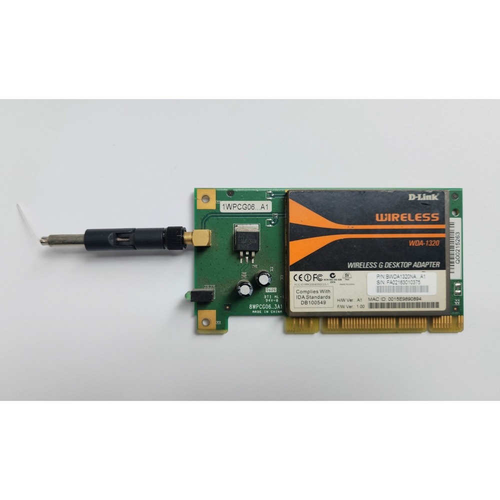 D-Link WDA-1320 Wireless G‎ Desktop Adapter 54Mb/s RP-SMA PCI Card